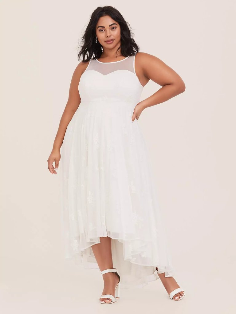 Nwt Torrid Special Occasion Ivory Embroidered Hi-Lo Dress